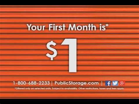 public storage $1 first month